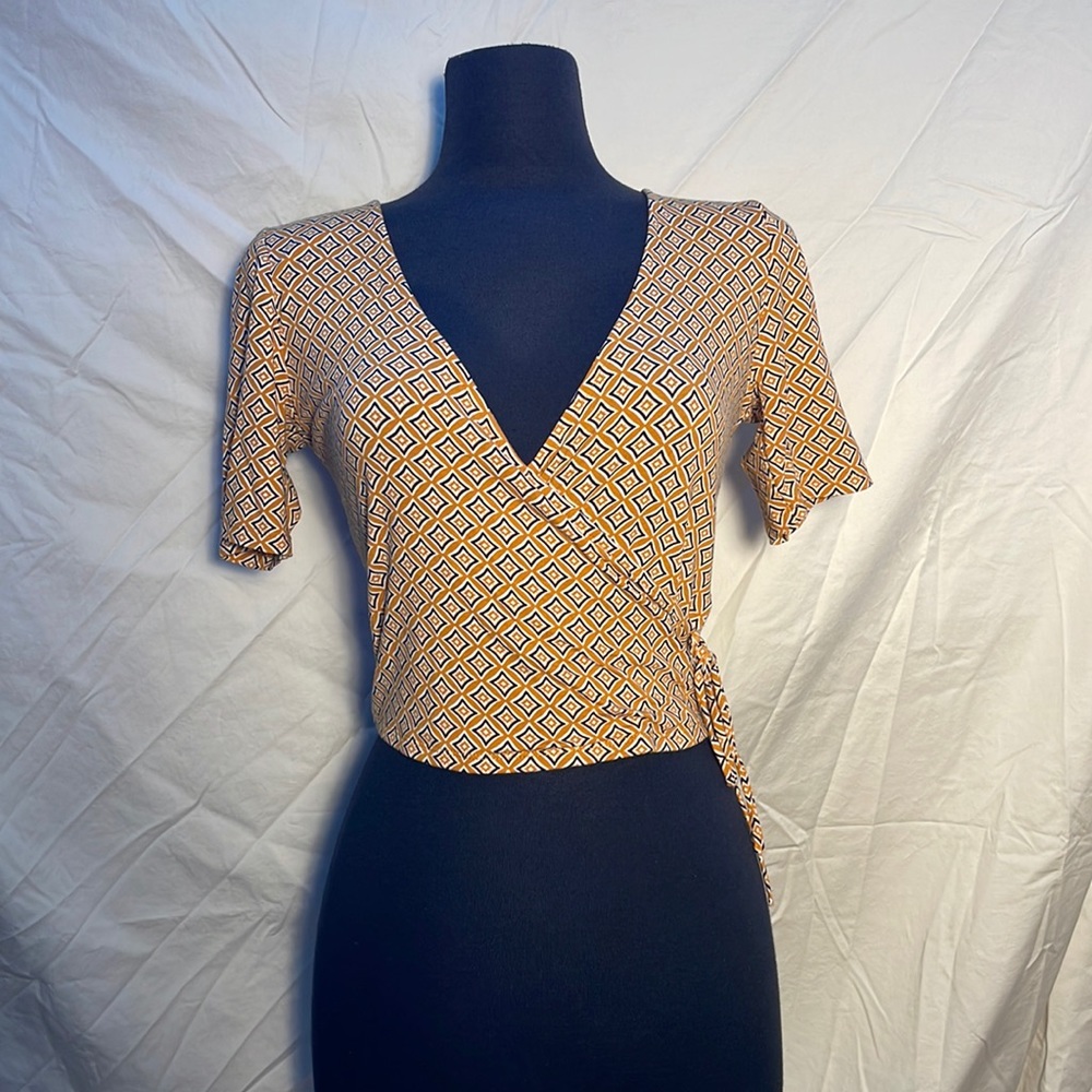 Forever 21 Yellow Surplice Shirt